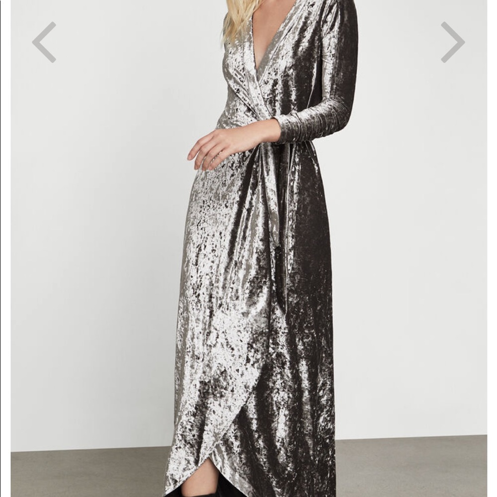 Velour WrapDress from BCBGMaxAzria Medium Graphite